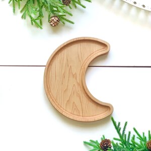 Wood Moon Plate. Wood Sensory Tray, Tinker Tray, Outer Space, Wood Tray, Kids Gift, Moon Toy, Homeschool, Educational Toy, Wood Toy, Sensory image 2