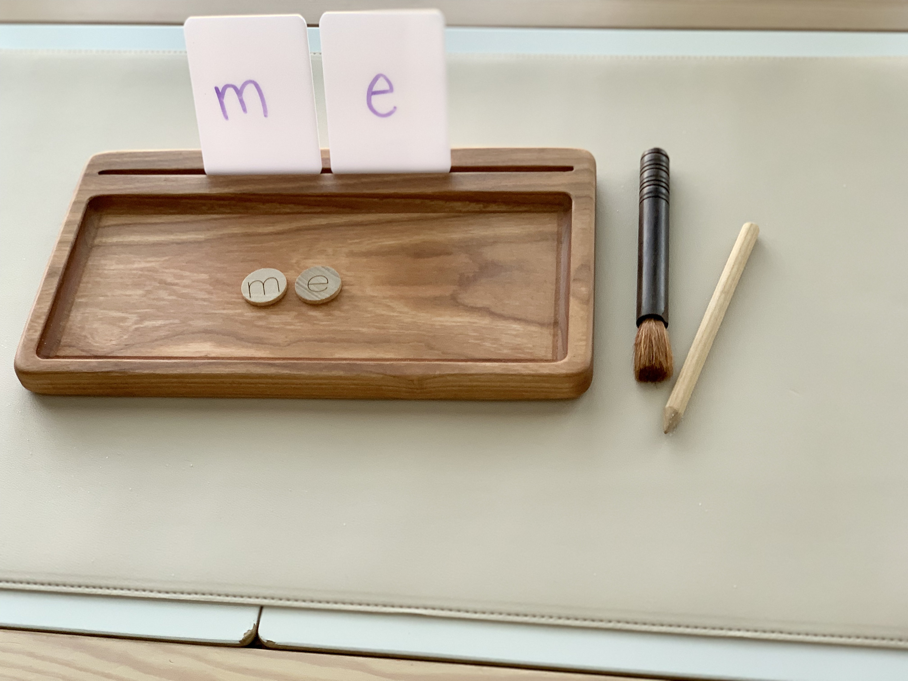 Wood Sensory Tray Flash Card Holder Flash Card Tray Montessori Kids