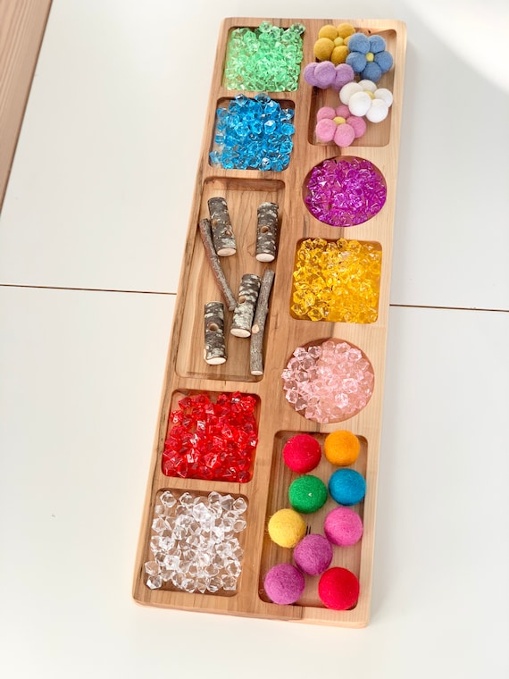 Wood Tinker Tray, Large Wood Sensory Tray, Sensory Play, Flisat Table