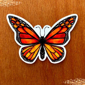 | d’autocollants papillon monarque Autocollants mignons, Autocollant Cottagecore, Autocollant d’insecte, Autocollant en vinyle mat, Bullet Journal