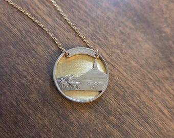 Hand Cut Nebraska Coin Necklace