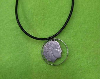 Hand Cut Italy Coin Necklace