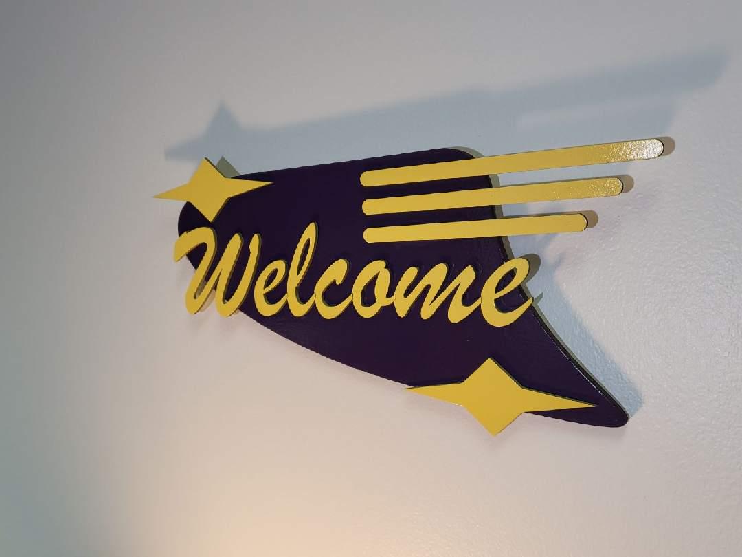 Funky Mid Century Modern Welcome Sign - Etsy