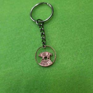 Bermuda Pig Penny Coin Keychain