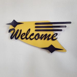 Funky Mid Century Modern Welcome Sign