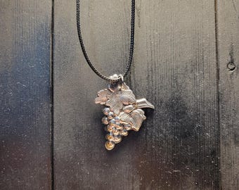 Silver Plated Grape Necklace Made from Serving Platter