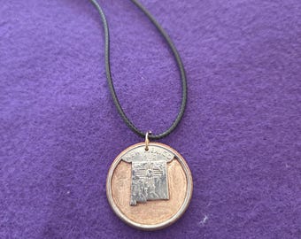 Hand Cut New Mexico Coin Necklace