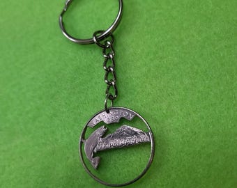 Washington State Quarter Hand Cut Coin Keychain