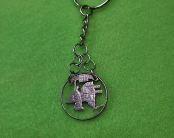 New York State Quarter Hand Cut Keychain