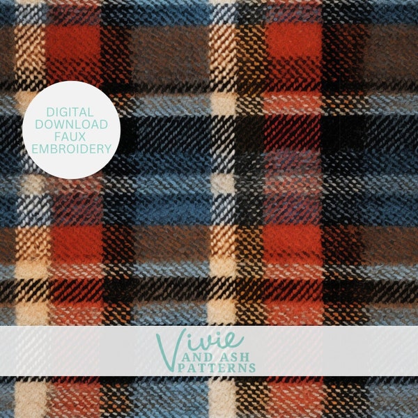 Fall Plaid Tweed Texture Seamless File, Plaid Embroidery Seamless File Digital Download Commercial Use