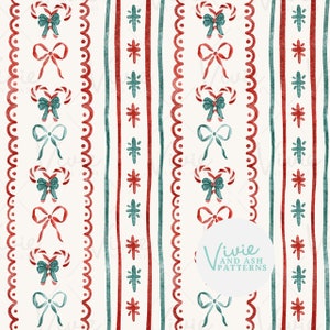 Motif transparent rouge et vert de rayures et de noeuds de canne en bonbon de Noël, répétition de Noël sans couture pour un usage commercial