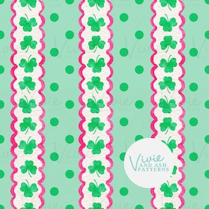 Motif sans couture de trèfle à rayures vertes de la Saint-Patrick, motif répétitif sans couture bouquet trèfle, fichier papier numérique à usage commercial