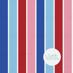 Fichier de motif répété sans couture à rayures verticales rouges, blanches et bleues, fichier numérique à télécharger pour un usage commercial