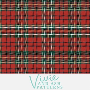 Textured Plaid Christmas, Red and Green Seamless Repeat, Holiday Plaid, Seamless Repeat, Repeating Pattern for Commercial Use