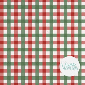 Christmas Plaid Seamless Pattern: Red and Green (Digital File)