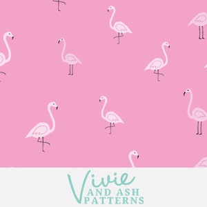 Pink Flamingo Seamless Repeat Pattern, Pink Summer Pattern File Download, Digital File for Commercial Use