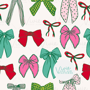 Weihnachtsbögen Musterdesign, rot und grün nahtlose Wiederholung, Weihnachts-Wiederholungsmuster für kommerzielle Nutzung