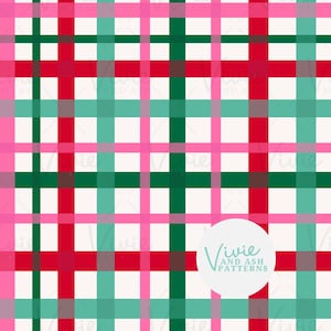 Helle Weihnachten Rosa und Minze Karo, Grün, Rot und Rosa Nahtlose Muster, Weihnachten sich wiederholendes Muster für kommerzielle Nutzung