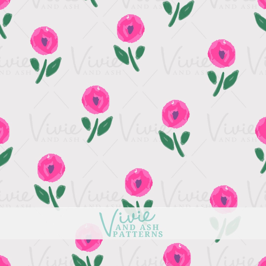 Bright Pink Painted Roses Repeat Pattern, Seamless Pattern Download ...