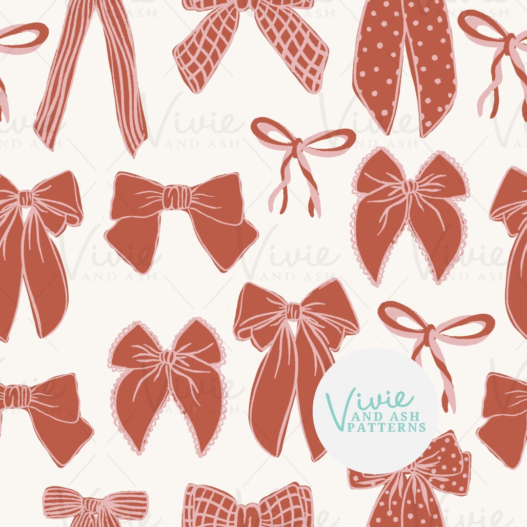 Fall Bows Seamless Pattern, Coquette Seamless Pattern, Bows Seamless ...