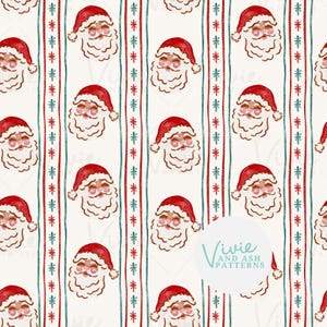 Motif transparent rouge et vert Noël Santa Star Stripe, répétition sans couture pour un usage commercial