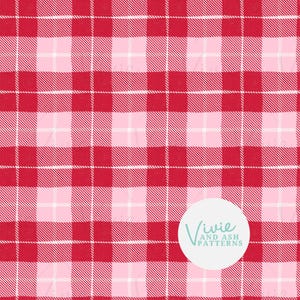 Pink Valentine Plaid Seamless Repeating Pattern, Pink and Red Seamless Pattern, Digital File for Commercial Use