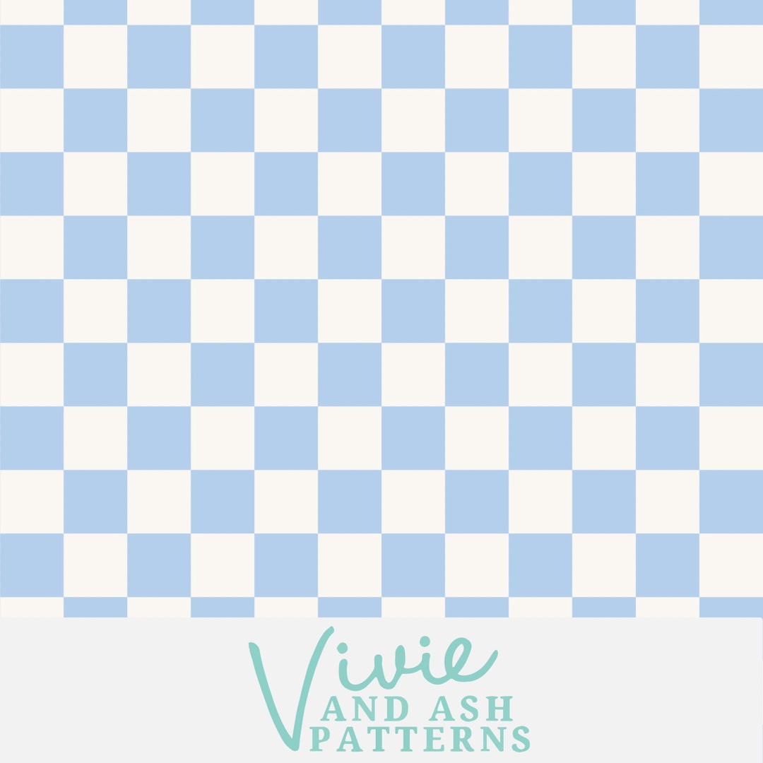 Blue Checkerboard Seamless Repeat Pattern Download Digital - Etsy