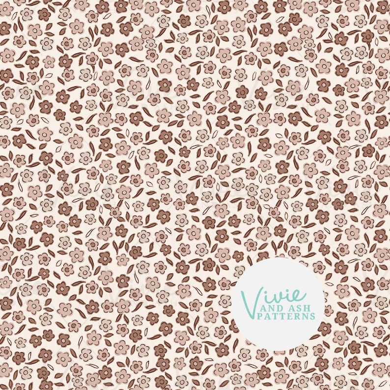 Light Brown Ditsy Floral Seamless Repeating Pattern Digital File for ...