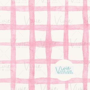Light Pink Watercolor Pink Plaid Gingham Seamless Repeating Pattern, Valentine Pattern File, Digital File for Commercial Use, Digital Paper