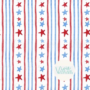 Red White and Blue Watercolor Vertical Stripe Seamless Repeating Pattern, USA Pattern File, 4th of July   Digital File for Commercial Use