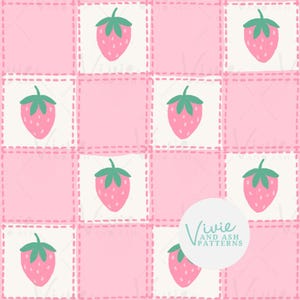 File di pattern a scacchi rosa fragola senza soluzione di continuità, file di pattern di frutta rosa senza soluzione di continuità, file di pattern di frutta per uso commerciale