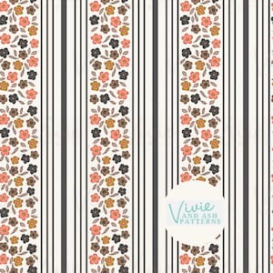 Bande florale d'Halloween, modèle sans couture d'automne, fichier de modèle pour usage commercial