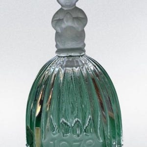 VTG 1978 Goebel Charlottenhutte Maniglia figurativa in vetro smerigliato Campana in cristallo trasparente