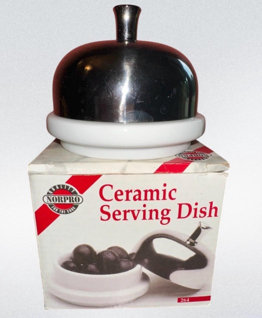 イギリスサービングデッシュ NORPRO セラミック製 個別サービングディッシュ 18/10 ステンレス