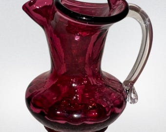 Vintage Mini Cranberry Glaskrug Vase