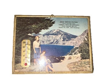Vintage Adam Tankstelle Werbung Thermometer Adam Jablonski Prop.