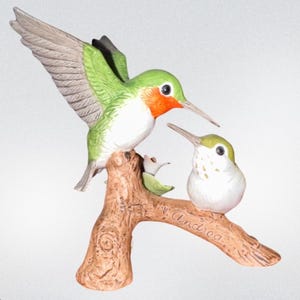 Andrea by Sadek Vintage Double Hummingbird Porcelin Figurine #7953 Early Edition 1970’s