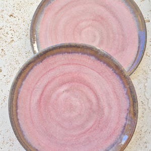 Hand Thrown Pottery Side Plate | Raspberry Mist Glaze, Rustic Ceramic Dish