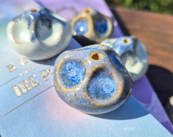 Pinched Clay Button | Incense Holder | Handmade Stoneware Incense Burner | Coastal Decor | Ocean Inspired Incense Rest | EKHAYA CLAY