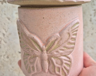 Boho Style Butterfly Essential Oil Burner – Blush Pink Keramisk Doftvärmare