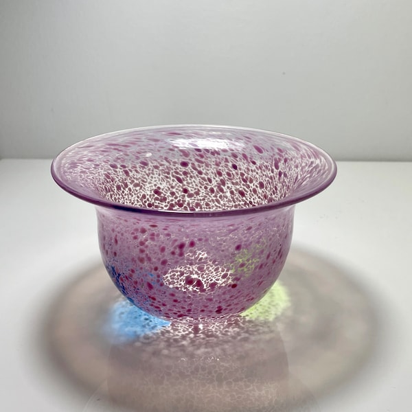 Kosta Boda Vase by Ulrica Hydman-Vallien Pink Splatter Glass Bowl