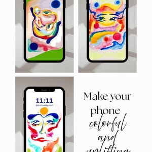 Aesthetic Phone Wallpapers Abstract Colorful Lock Screen Digital Art Background for iPhone & Android Instant Download Wallpaper Pack