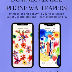Blumen Handy Wallpaper - Bunte Blumen Hintergründe, Digitaler Download für iPhone & Android