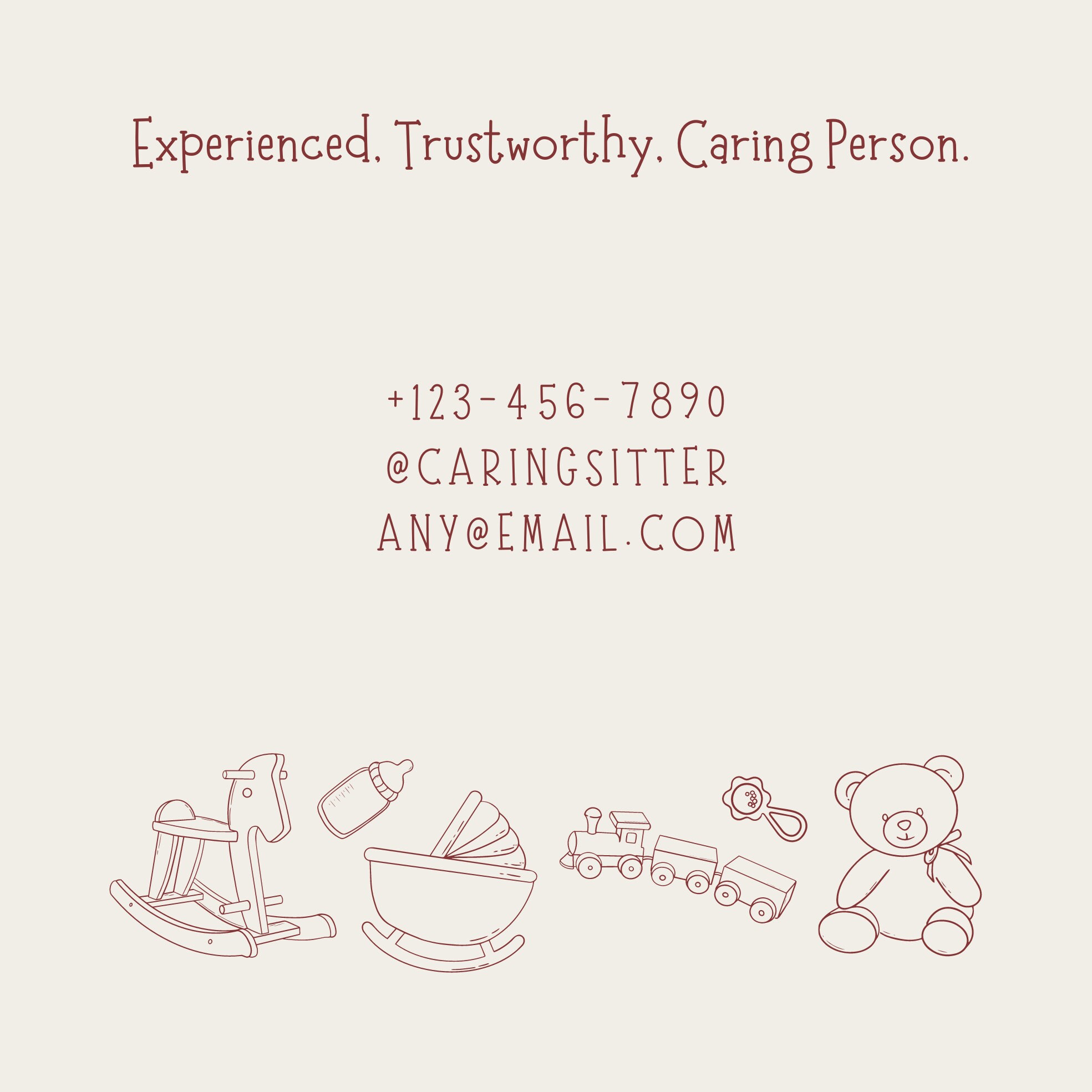 NANNY Business Cards Instant Download, Printable, Textables Nannies ...