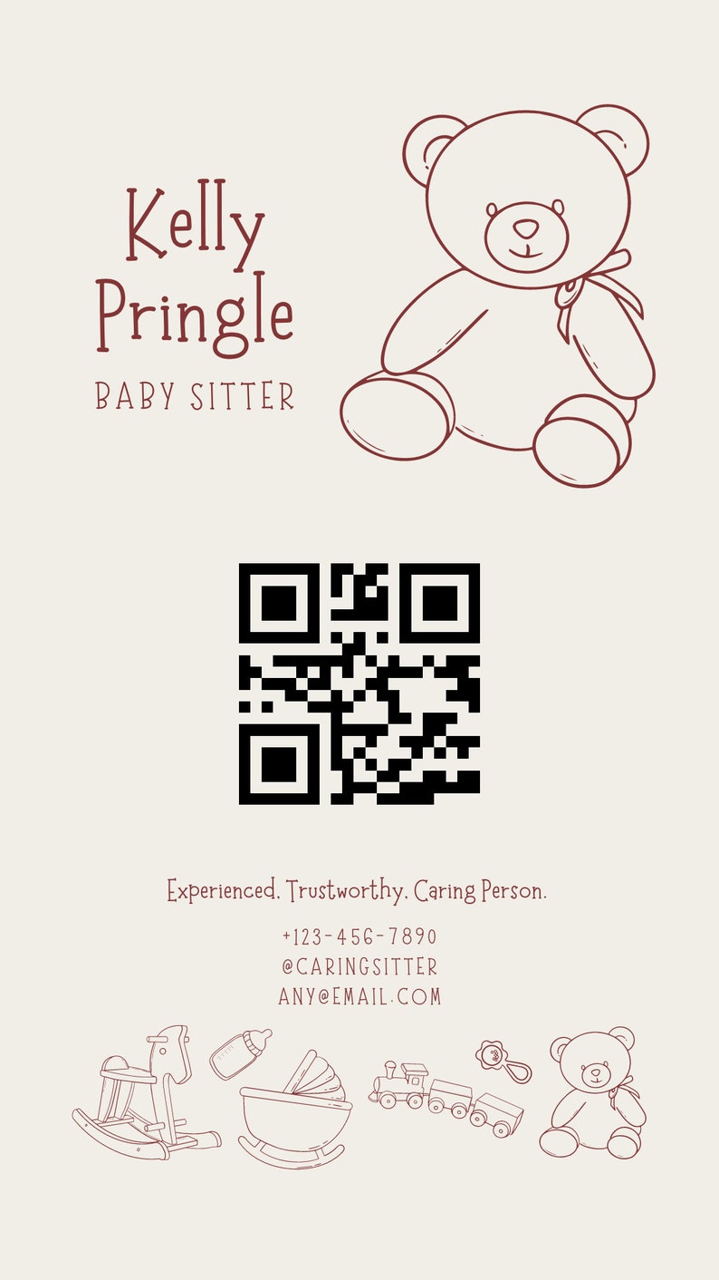 NANNY Business Cards Instant Download, Printable, Textables Nannies ...