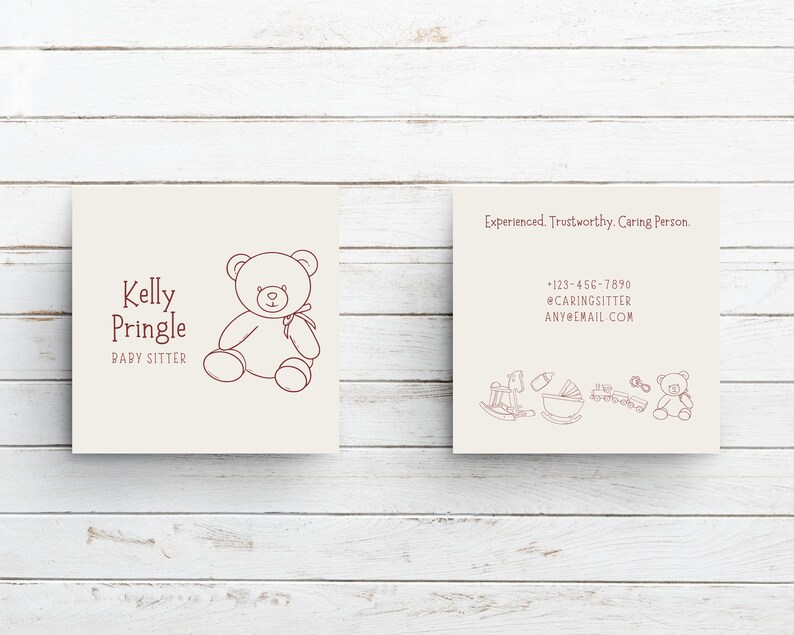 NANNY Business Cards Instant Download, Printable, Textables Nannies ...