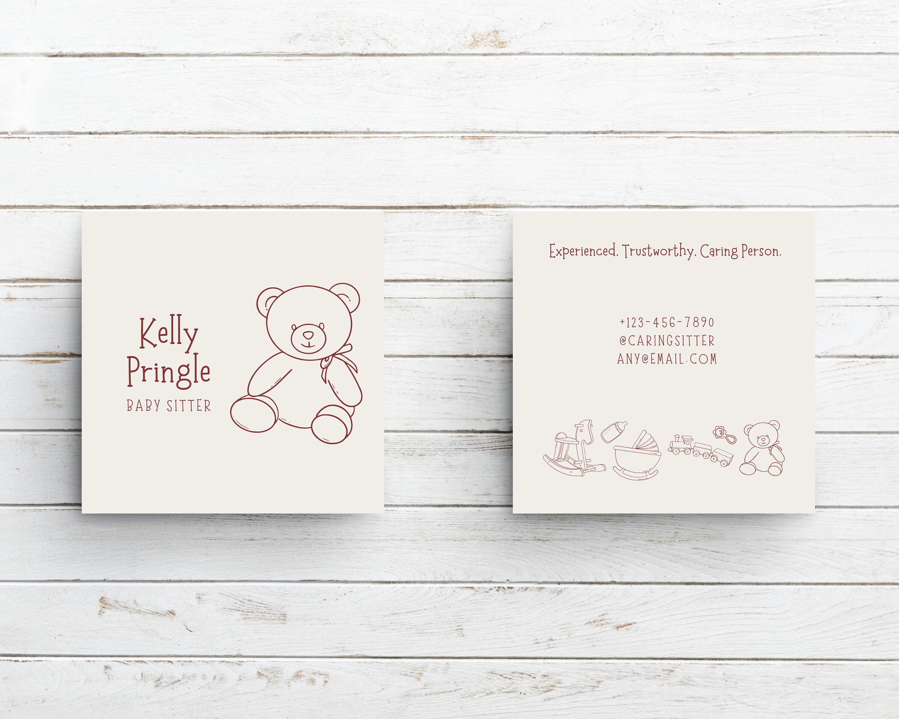 NANNY Business Cards Instant Download, Printable, Textables Nannies ...