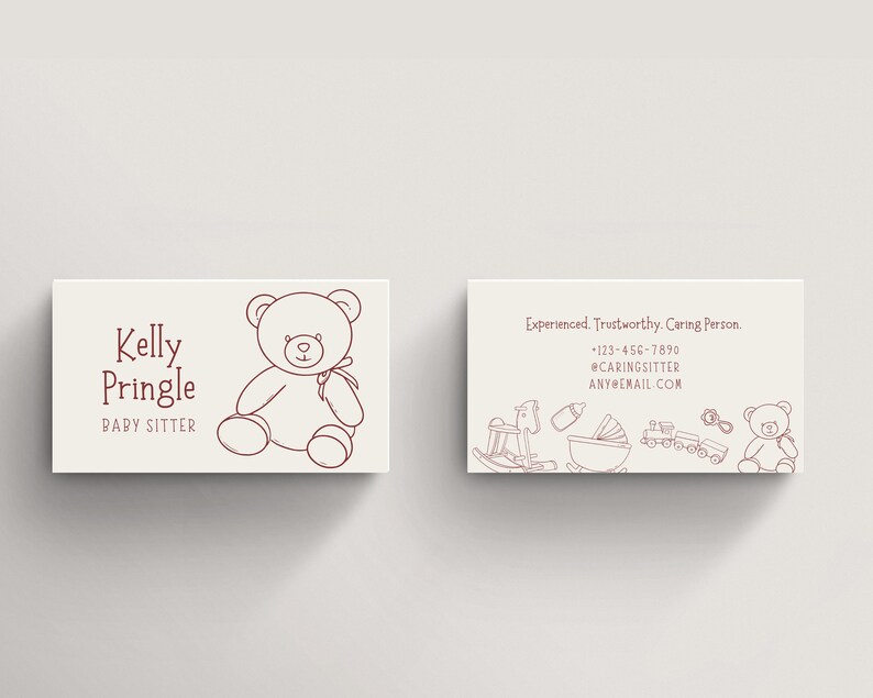 NANNY Business Cards Instant Download, Printable, Textables Nannies ...