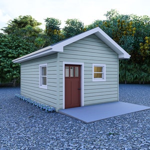 12' x  20' Minimalist Tiny House | Studio House - PDF Architectural Plan with Materials List