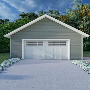 26&#39; X 26&#39; Two Car Garage - PDF Architectural Plan with Materials List